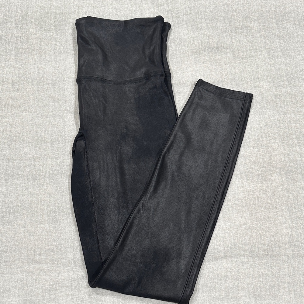 Spanx Black Faux Leather High-Waisted Leggings